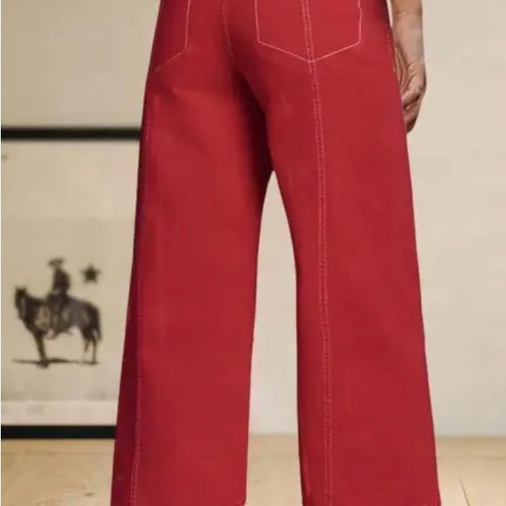 🎈Flamingals Red Wide Leg Pants - Picture 7 of 15